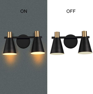 2 light vanity light over mirror black rust wall mount lamp