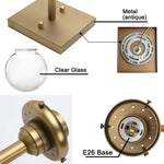 Glass globe wall sconce industrial wall light fixture