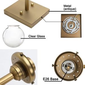 Glass globe wall sconce industrial wall light fixture