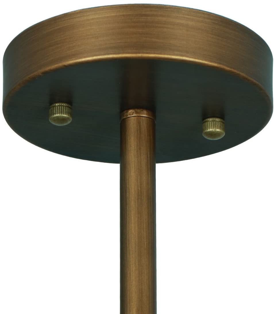 6 light vintage industrial barn floral ceiling light with copper finish