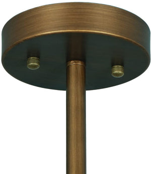6 light vintage industrial barn floral ceiling light with copper finish
