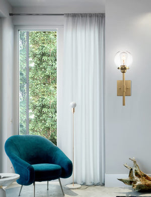 Glass globe wall sconce industrial wall light fixture