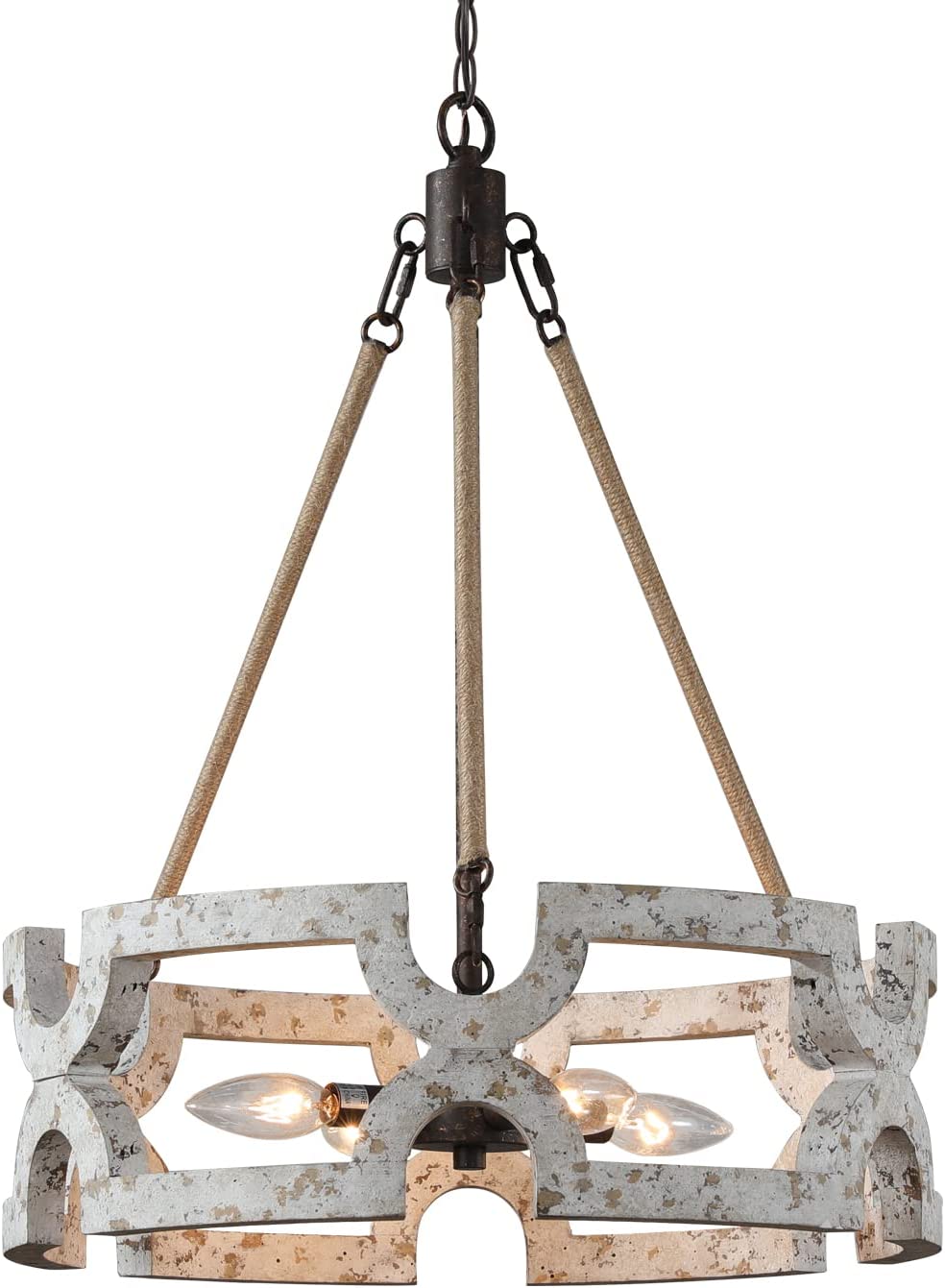 4 light dining chandelier rust wood farmhouse pendant light fixture