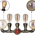 Industrial steampunk pipe wall light fixture with 3 light