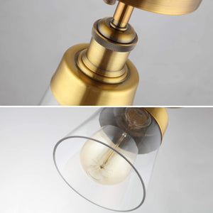 Mini Semi Flush Mount Ceiling Light antique gold ceiling light fixture with glass shade