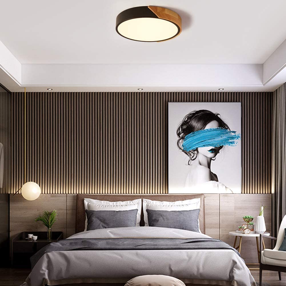 LED Ceiling Lights  12 Inch Black Modern Flush Mount Lighting Fixture Round ceiling lamp