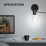 Industrial wall lamp simplicity plug in black wall sconce