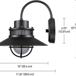 Black outdoor barn light exterior light fixture with frosted glass shade