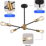 4 light sputnik chandelier black gold vintage industrial pendant lighting