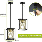 Adjustable black and gold pendant light industral cage hanging lighting
