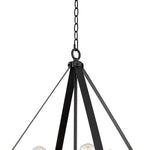 4 light farmhouse chandelier black industrial circle pendant light with wood style