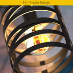 Farmhouse industrial pendant lamp black cage hanging pendant light fixture