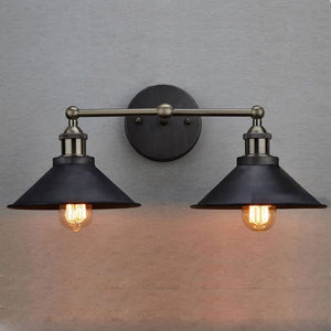 2 light aged steel simplicity vintage industrial wall sconce wall lamp light
