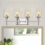 4 light nickel wall sconce with clear glass shade