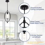 Modern black hanging pendant light fixture mini glass indoor island pendant lamp