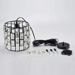 Crystal hanging lamp plug in swag pendant light fixture cage lighting