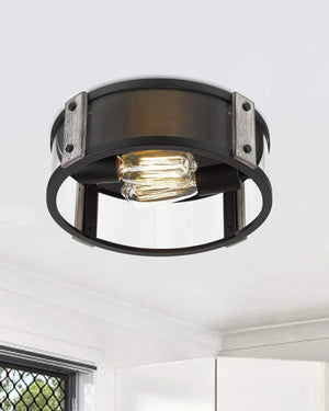 2 light ceiling lights flush mount wood glass mount light fixture