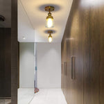 Mini Semi Flush Mount Ceiling Light antique gold ceiling light fixture with glass shade