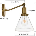 Slope pole wall mount fixture clear glass wall lamp