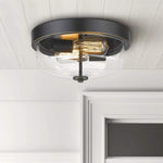 Industrial ceiling light fixture with clear glass shade vintage black ceiling lamp