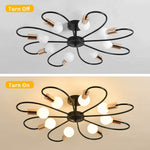 8 light modern semi flush ceiling light sputnik metal ceiling lighting