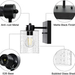 Black black bathroom vanity light bubbled glass wall light fixtures