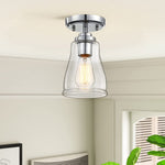 Mini Semi Flush Mount Ceiling Light antique glass ceiling light fixture with chrome finish