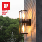 Black porch wall sconce industrial wall light fixture with glass shade