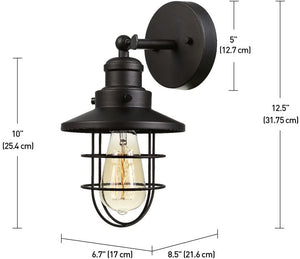 Dark bronze cage wall light fixture industrial wall sconce