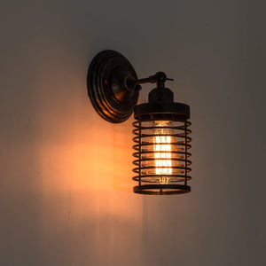 Rust wall light fixtures retro cage wall lamp