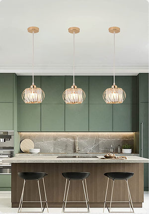 Modern gold pendant light crystal ceiling hanging lamp