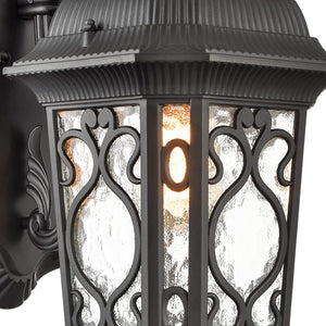 Black outdoor wall light fixture industrial exterior wall lantern sconce with glass shade