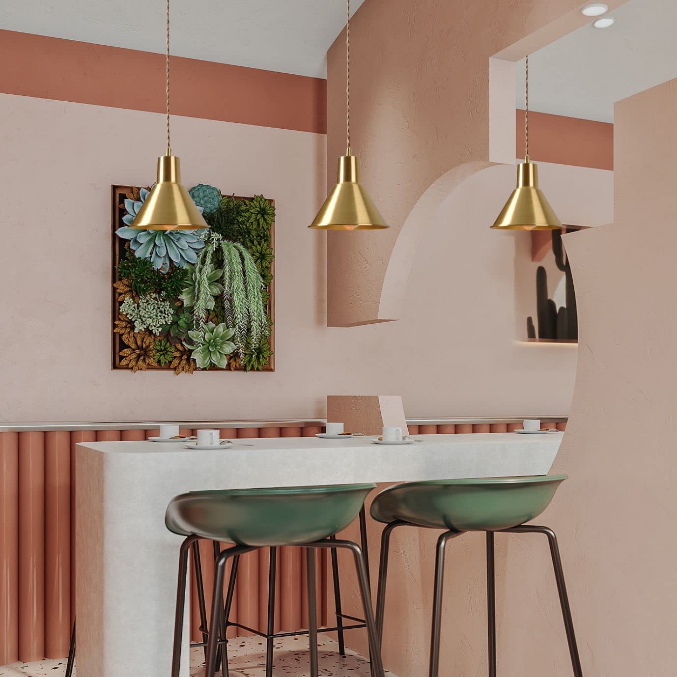 Modern pendant kitchen light fixtures golden industrial chandelier lighting