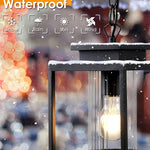 Industrial outdoor pendant light glass adjustable hanging lamp with black finish