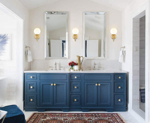 Mid-Century single wall lights bedroom in Brass wall light sconces with Globe  glass