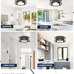 2 light ceiling lights flush mount wood glass mount light fixture