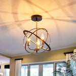 3 light farmhouse semi flush mount ceiling light fixture industrial vintage globe ceiling lamp
