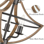 3 light antique semi flush mount ceiling light rust ceiling lamp with black and wood grain finish
