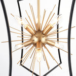 6 light black and gold chandelier sputnik dining pendant light