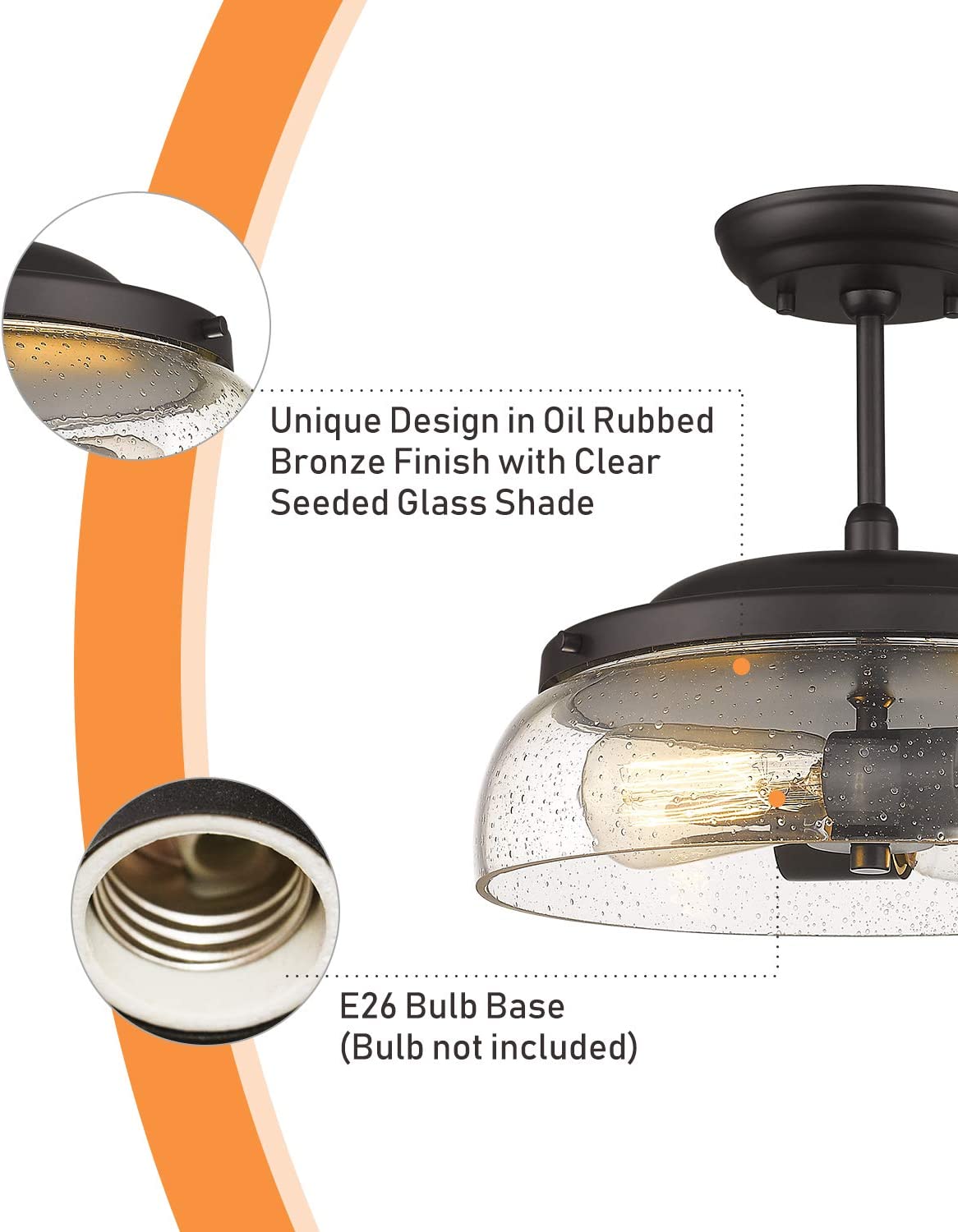 2 light semi flush mount ceiling light farmhouse bronze close to ceiling lamp with glass shade