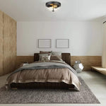 Industrial ceiling light fixture with clear glass shade vintage black ceiling lamp