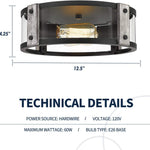 2 light ceiling lights flush mount wood glass mount light fixture