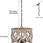 4 light vintage chandelier farmhouse wood kitchen island pendant light