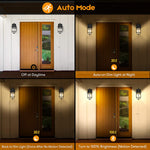 Black outdoor sensor light motion sensor detection outdoor lights with seeded glass shade