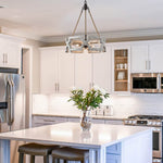 4 light dining chandelier rust wood farmhouse pendant light fixture