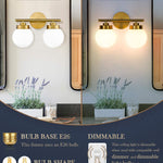 2 light globe wall sconce gold bathroom vanity wall light fixture