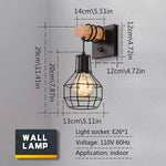 Black wall mount light fixture indoor vintage cage  farmhouse wall sconces