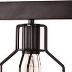 5 light vintage industrial black Island fixture, glass chandelier