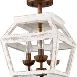 Farmhouse wood ceiling light vintage industrial white ceiling lamp