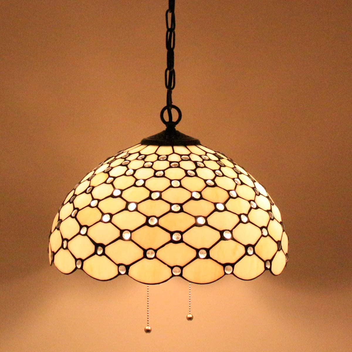 Tiffany pendant light Large Swag Stained Glass pendant lamp